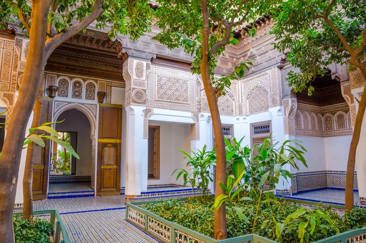Een binnentuin van het Bahia paleis - Marrakech - Marokko